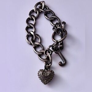 Vintage Juicy Couture Rhinestone Heart Bracelet